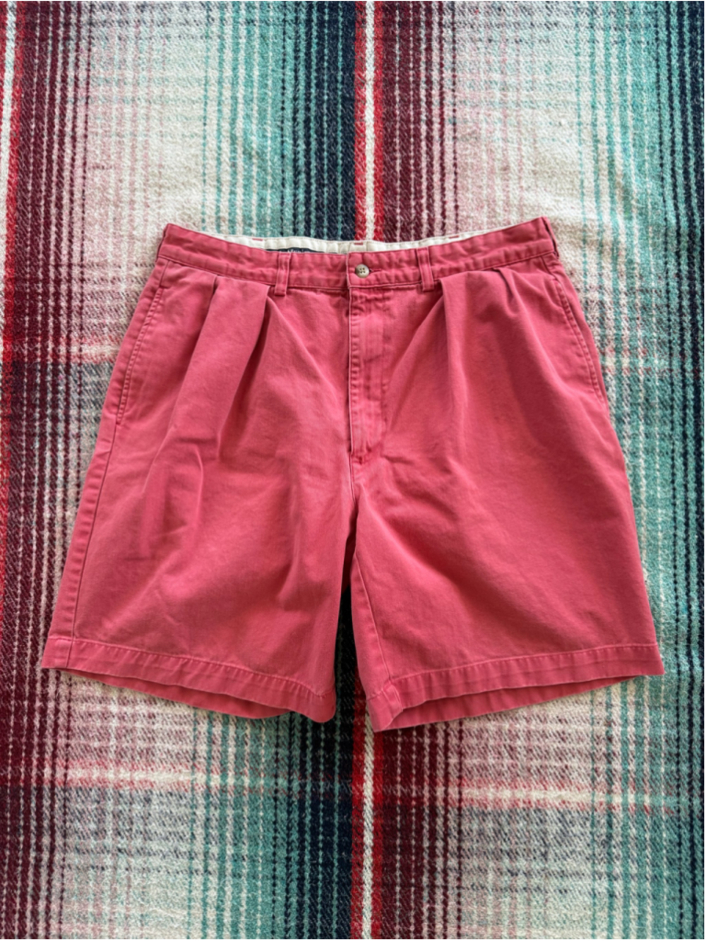 Vintage Polo Ralph Lauren Salmon Pink Pleated Tyler Shorts 36